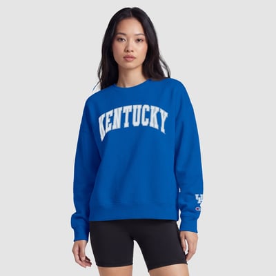  Kentucky Wildcats Champion Women's Fleece Crew Sweatshirt - Royal