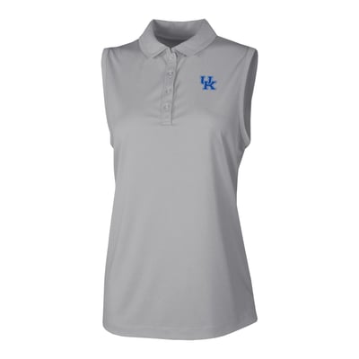  Kentucky Wildcats Columbia Women's Ace Flair Sleeveless Tank Polo - Gray
