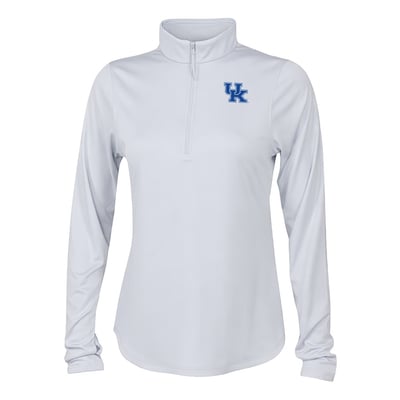 Kentucky Wildcats Columbia Women's Fairway Breeze Quarter-Zip Pullover - White