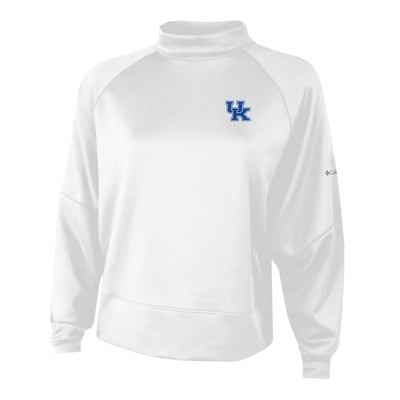  Kentucky Wildcats Columbia Women's Par-Performance Raglan Dolman Mock Neck Sweatshirt - White