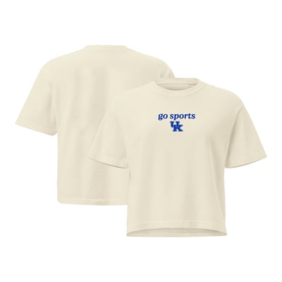 Kentucky Wildcats Comfort Colors Women's Go Sports Cropped T-Shirt - Cream