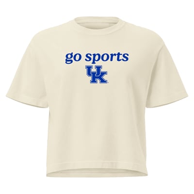 Kentucky Wildcats Comfort Colors Women's Go Sports Cropped T-Shirt - Cream