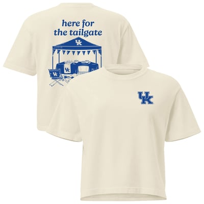 Kentucky Wildcats Comfort Colors Women's Here For The Tailgate Cropped T-Shirt - Cream