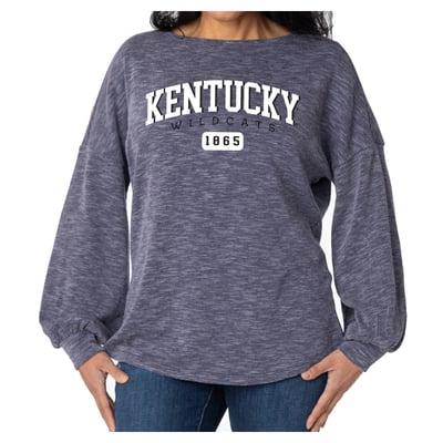 Kentucky Wildcats Flying Colors Apparel Women's Josie Balloon Sleeve Long Sleeve Tunic T-Shirt - Navy
