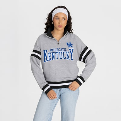  Kentucky Wildcats Gameday Couture Women's Hold the Line Quarter-Zip Pullover - Gray