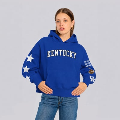  Kentucky Wildcats Hype and Vice Women's Cropped Spirit Hoodie - Royal