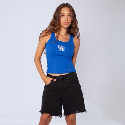  Kentucky Wildcats Hype and Vice Women's Primary Logo Ribbed Tank Top - Royal