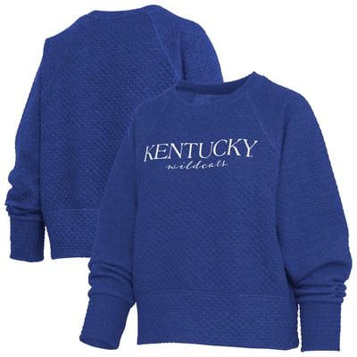 Kentucky Wildcats Pressbox Women's Champagne Nova Quilted Sweatshirt - Royal