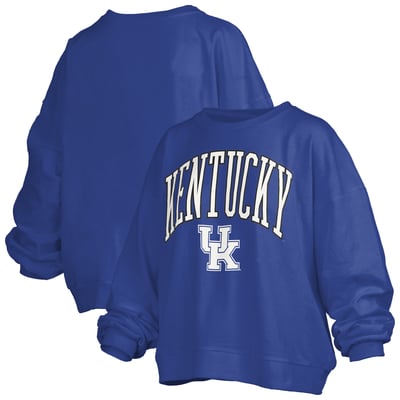 Kentucky Wildcats Pressbox Women's Oversized Janise Arch Over Logo Fleece Sweatshirt - Royal