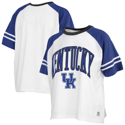  Kentucky Wildcats Pressbox Women's Sky Colorblock Slub T-Shirt - White