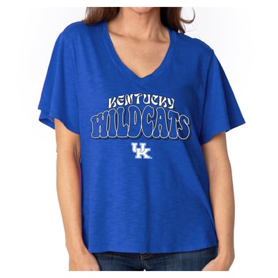  Kentucky Wildcats Women's Fawn Flutter Sleeve T-Shirt - Royal