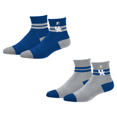 Kentucky Wildcats Starter Women's Cozy Cuff Stripes Quarter-Length Plush Socks