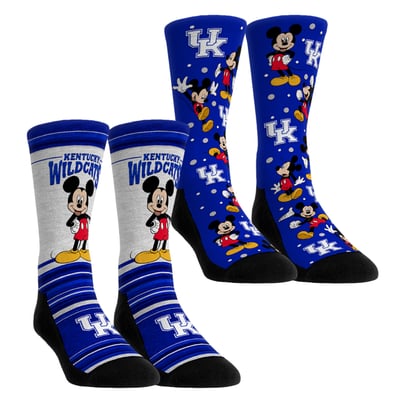  Kentucky Wildcats Rock Em Youth Mickey Mouse Two-Pack Crew Socks Set - Blue