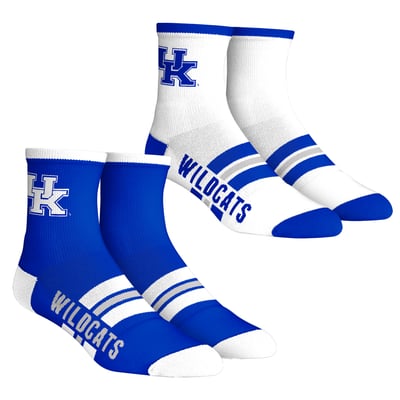  Kentucky Wildcats Rock Em Youth 2-Pack Multi Stripe Quarter Socks Set