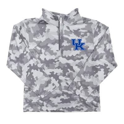  Kentucky Wildcats Vive La Fete Youth Camo Quarter-Zip Sweatshirt - Gray