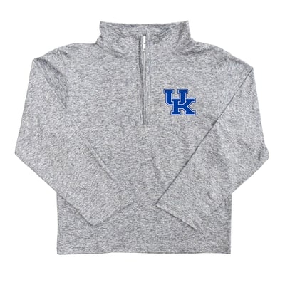  Kentucky Wildcats Vive La Fete Youth Team Logo Quarter-Zip Sweatshirt - Heather Gray