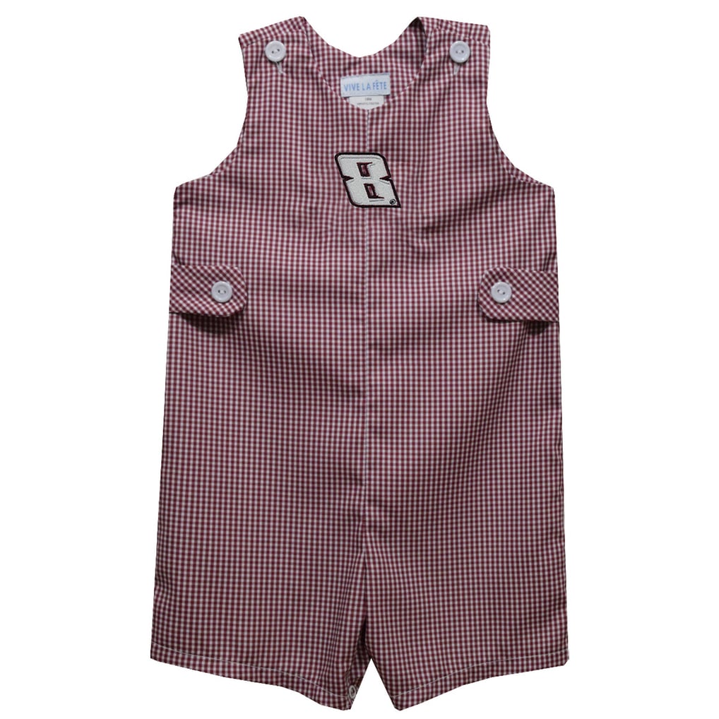 Kyle Busch Vive La Fete Infant Gingham Jon Jon Bodysuit - Maroon