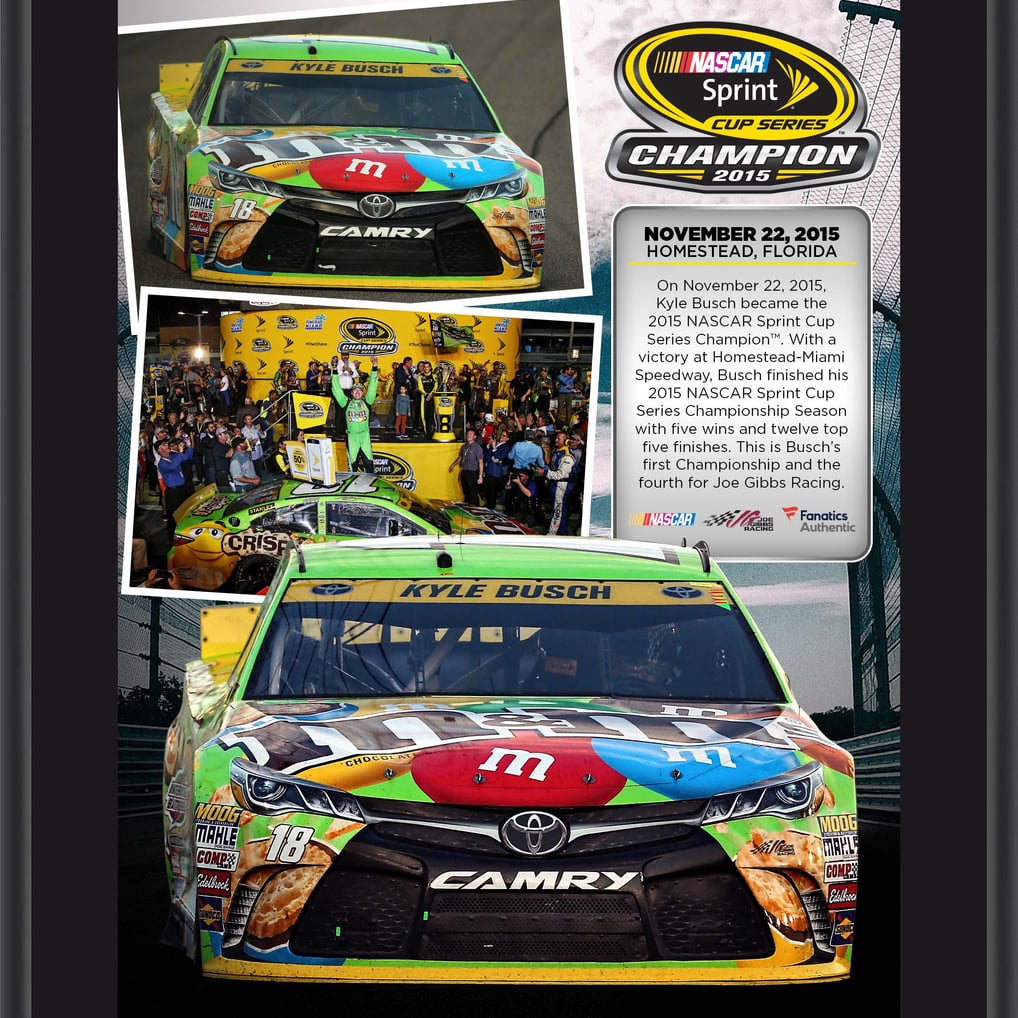 Kyle Busch Fanatics Authentic 2015 Sprint Cup Champion 10.5'' x 13'' Sublimated Plaque Collage