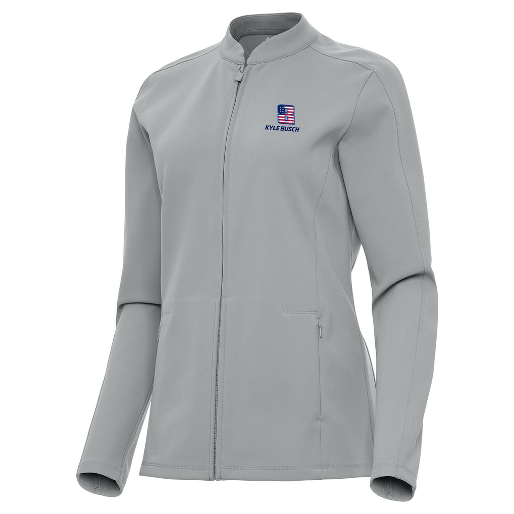  Kyle Busch Antigua Women's Regard Full-Zip Jacket - Gray