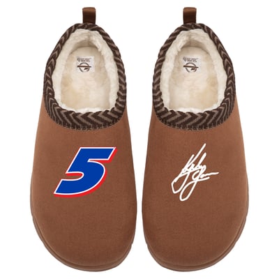 Kyle Larson ISlide Unisex Number & Signature Mission Slippers - Brown