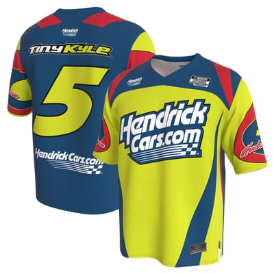 Kyle Larson ProSphere Youth HendrickCars.com Football Fashion Jersey - Blue/Yellow