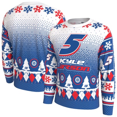 Kyle Larson ProSphere Youth Driver Holiday Sweater - White