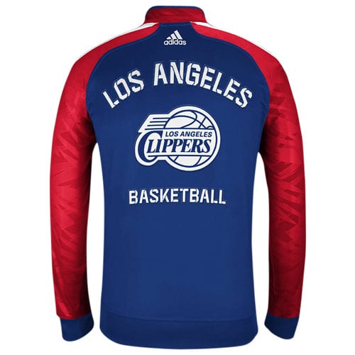 adidas LA Clippers On-Court Full Zip Track Jacket - Royal Blue/Red