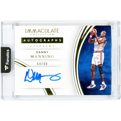 Danny Manning LA Clippers Autographed 2015-16 Panini Immaculate Collection Autograph #50 #64/80 Card