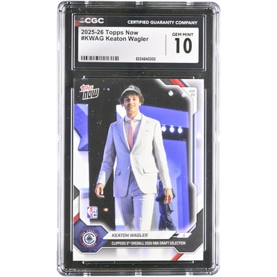 Keaton Wagler LA Clippers 2025-26 Topps Now Clippers 5th Overall 2026 NBA Draft Selection #KWAG CGC Authenticated GEM MINT 10 Rookie Card