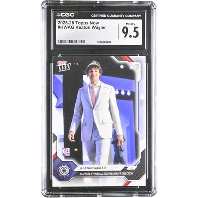 Keaton Wagler LA Clippers 2025-26 Topps Now Clippers 5th Overall 2026 NBA Draft Selection #KWAG CGC Authenticated MINT+ 9.5 Rookie Card