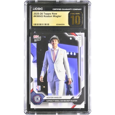 Keaton Wagler LA Clippers 2025-26 Topps Now Clippers 5th Overall 2026 NBA Draft Selection #KWAG CGC Authenticated PRISTINE 10 Rookie Card