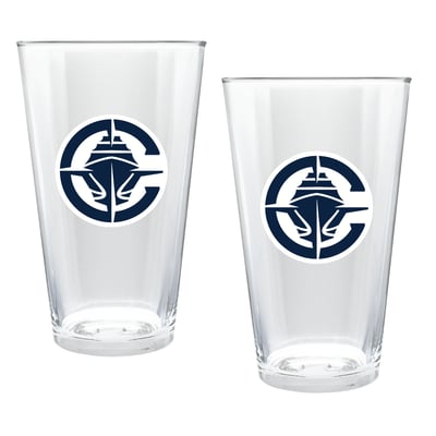LA Clippers Two-Piece 16oz. Double Play Pint Glass Set