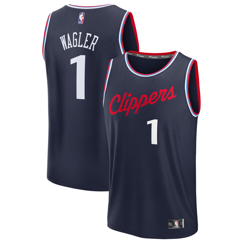 Men's LA Clippers Keaton Wagler Fanatics Navy 2026 NBA Draft First Round Pick Fast Break Jersey