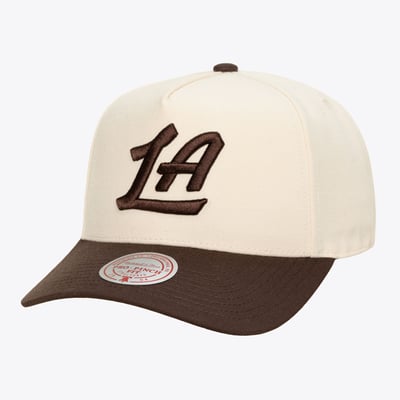 LA Clippers Mitchell & Ness Brown and Cream Pro Pinch Snapback Hat - Cream