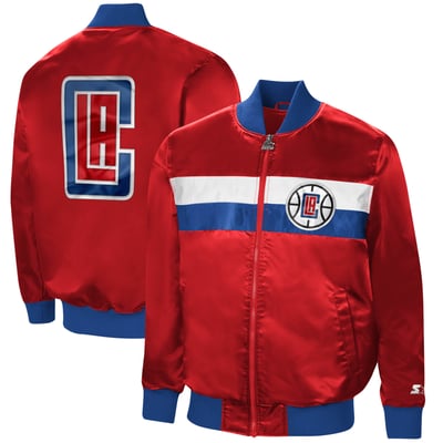 LA Clippers Starter The Ambassador Satin Full-Zip Jacket - Red