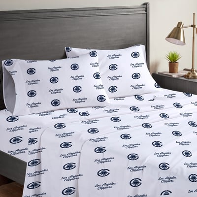 LA Clippers Pegasus Four-Piece Queen Sheet Set