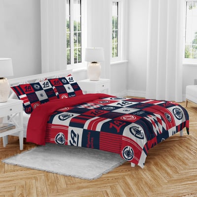 LA Clippers Pegasus Patchwork Plaid Three-Piece Full/Queen Bed in a Bag Set