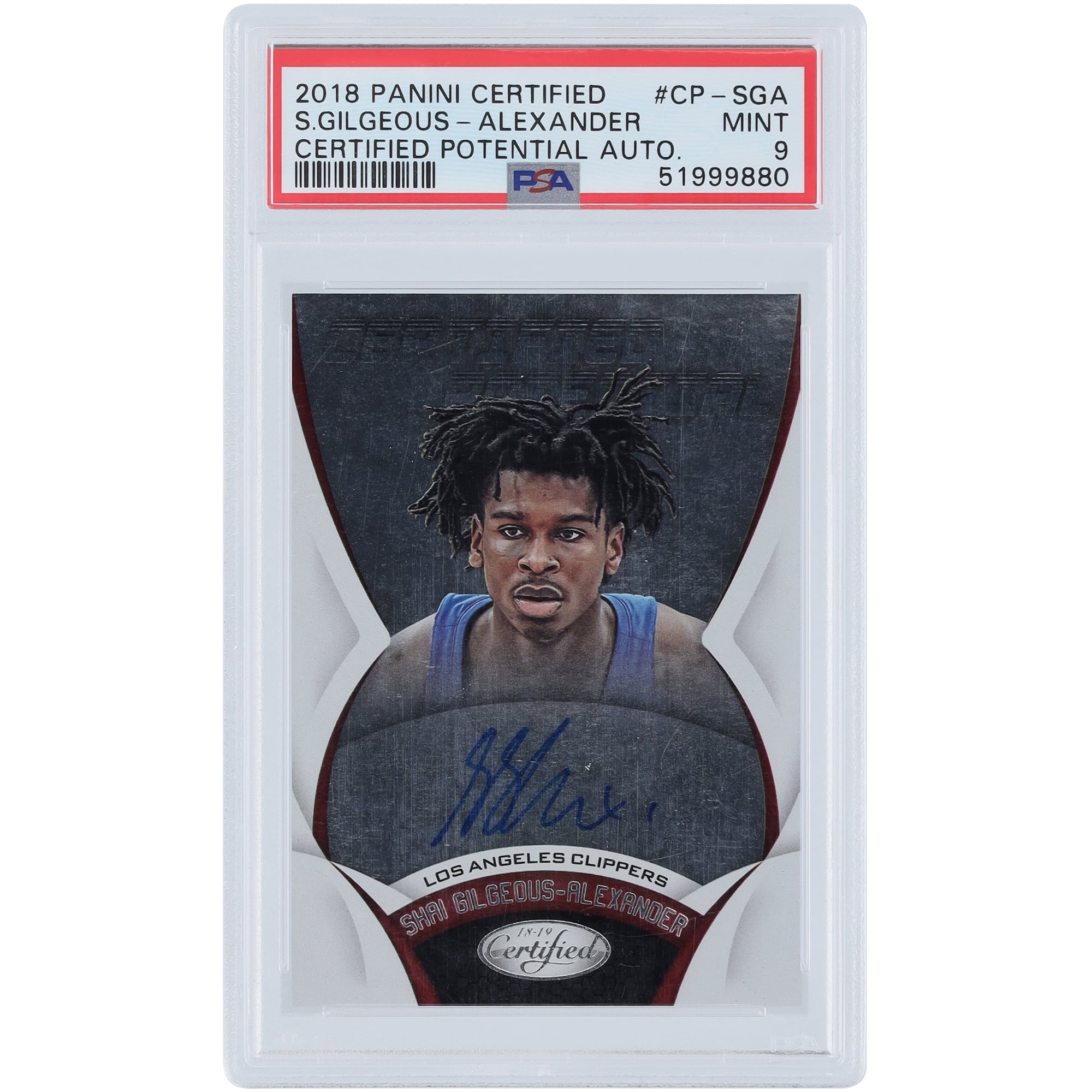 Shai Gilgeous-Alexander LA Clippers Autographed 2018-19 Panini 