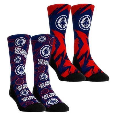  LA Clippers Rock Em Unisex Game Day 2-Pack Crew Socks - Black