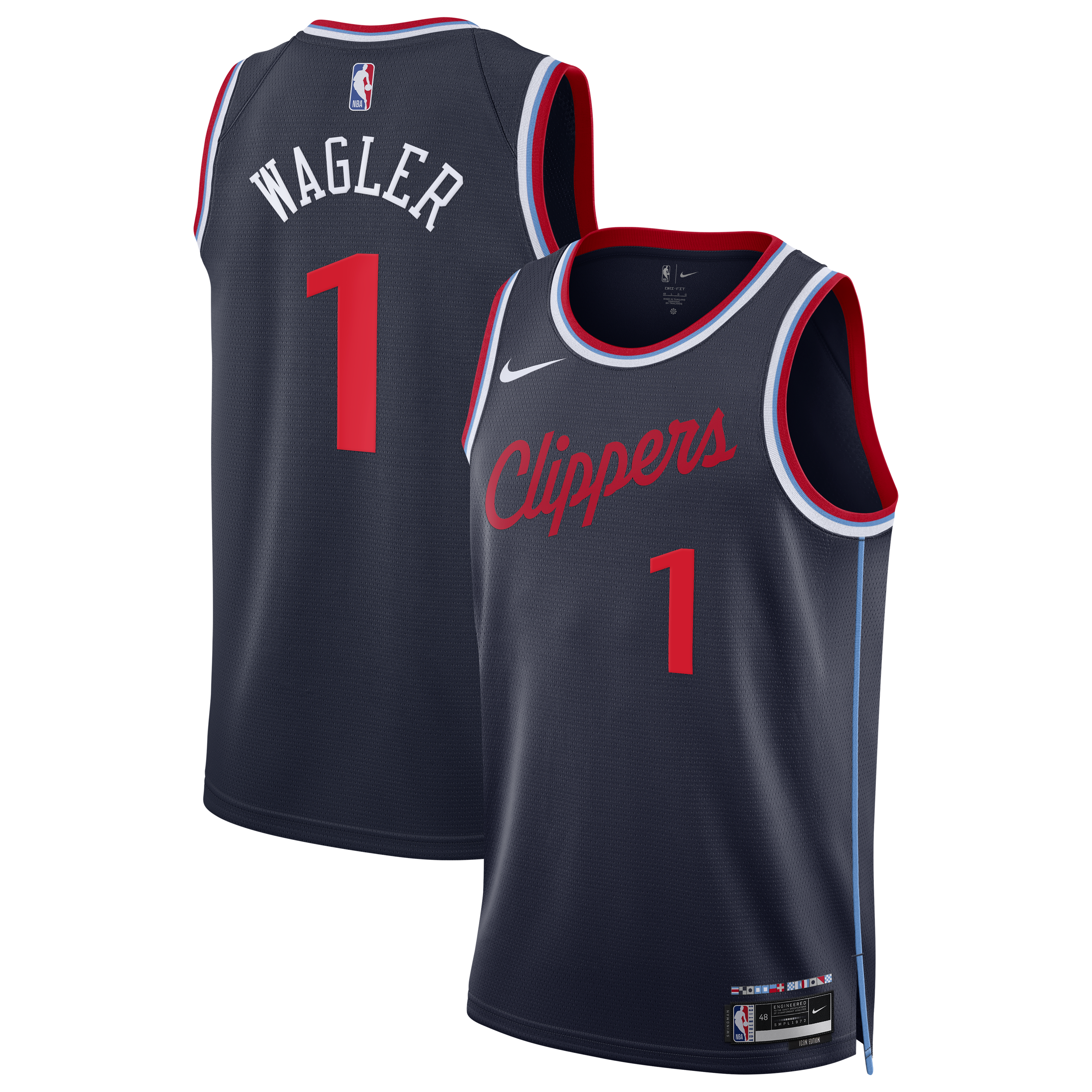 Keaton Wagler LA Clippers Youth Swingman Jersey Navy Icon Edition