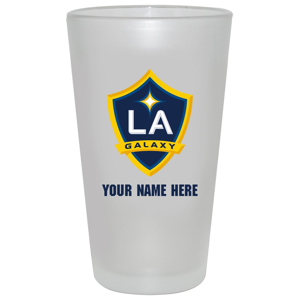 LA Galaxy 16oz. Personalized White Frosted Pint Glass