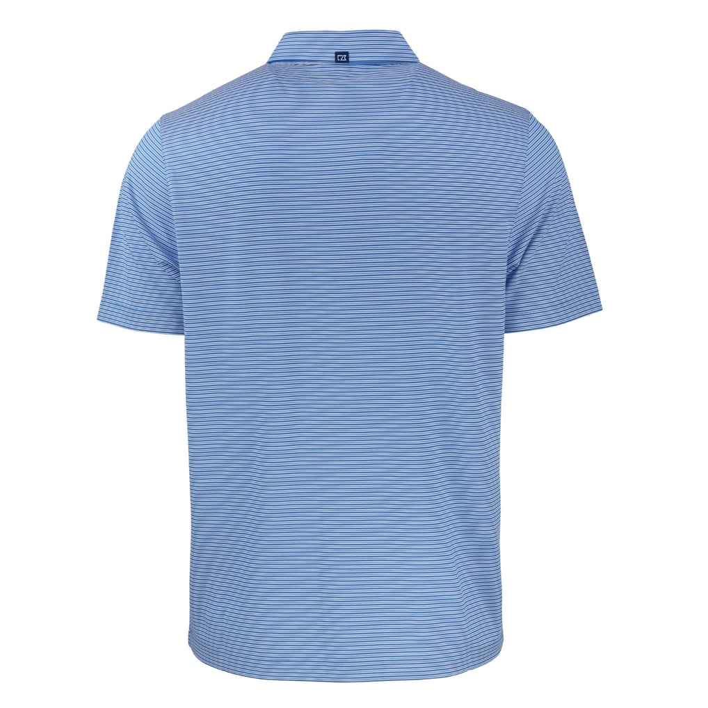 LA Galaxy Cutter & Buck Forge Eco Double Stripe Stretch Recycled Tri-Blend Polo - Blue/White