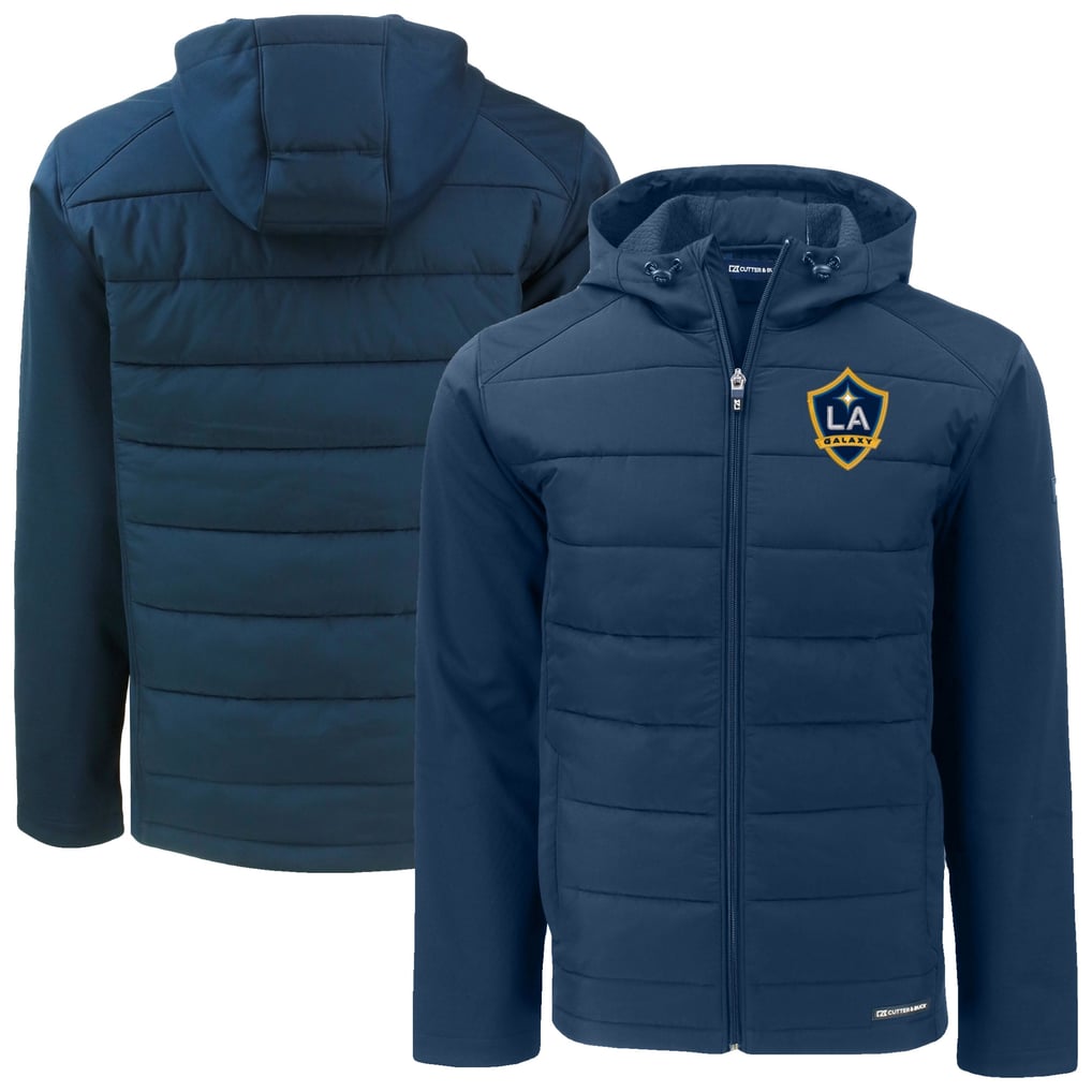  LA Galaxy Cutter & Buck Evoke Hybrid Eco Softshell Recycled Full-Zip Jacket - Navy