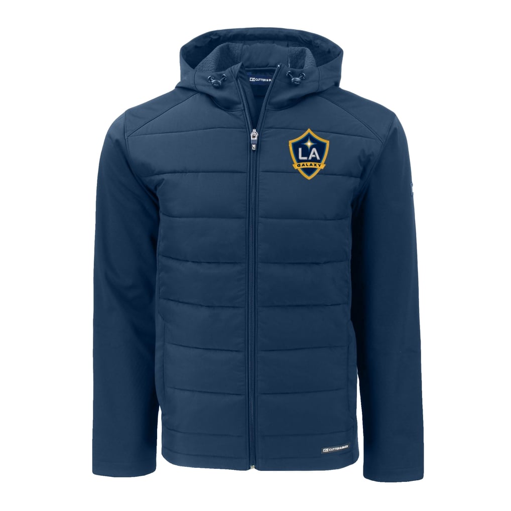  LA Galaxy Cutter & Buck Evoke Hybrid Eco Softshell Recycled Full-Zip Jacket - Navy