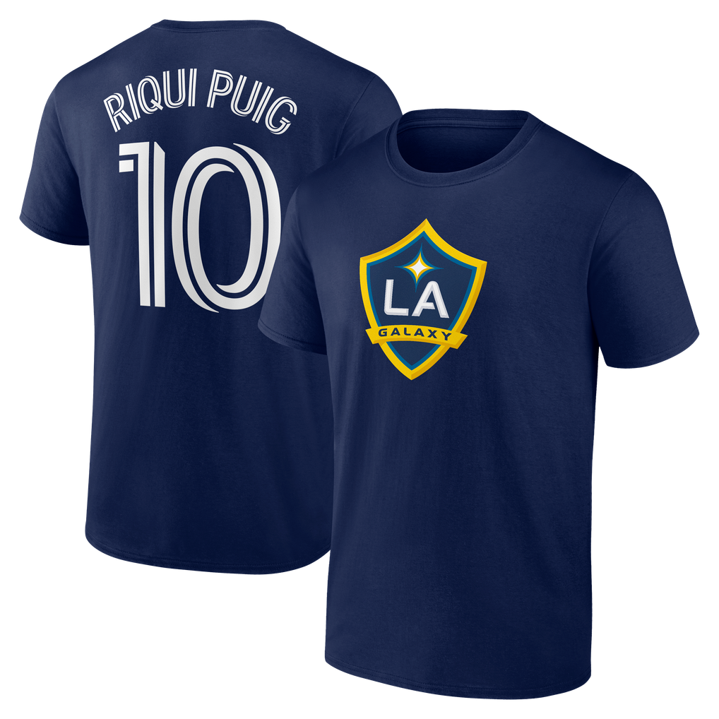 Riqui Puig LA Galaxy Authentic Stack Name & Number T-Shirt - Navy