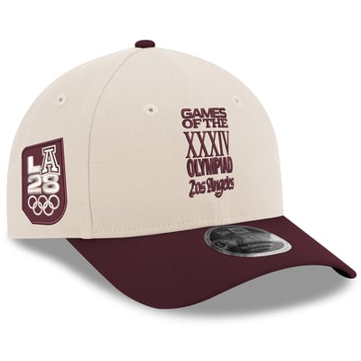 New Era LA28 Superbloom Collection 9FORTY M-Crown Adjustable Hat - Cream/Maroon