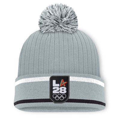  Summer Olympics LA28 Fanatics Cuffed Knit Hat with Pom - Gray