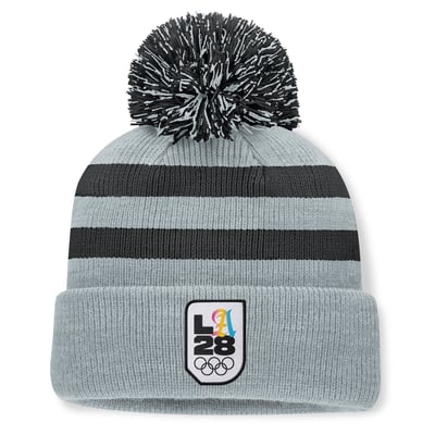  Summer Olympics LA28 Fanatics Cuffed Knit Hat with Pom - Gray