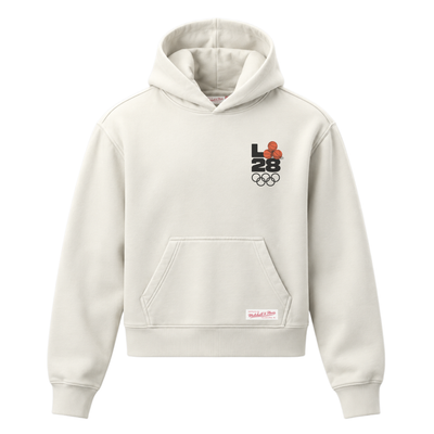 LA28 Summer Olympics Mitchell & Ness Women's Basketball Fleece Hoodie - Cream