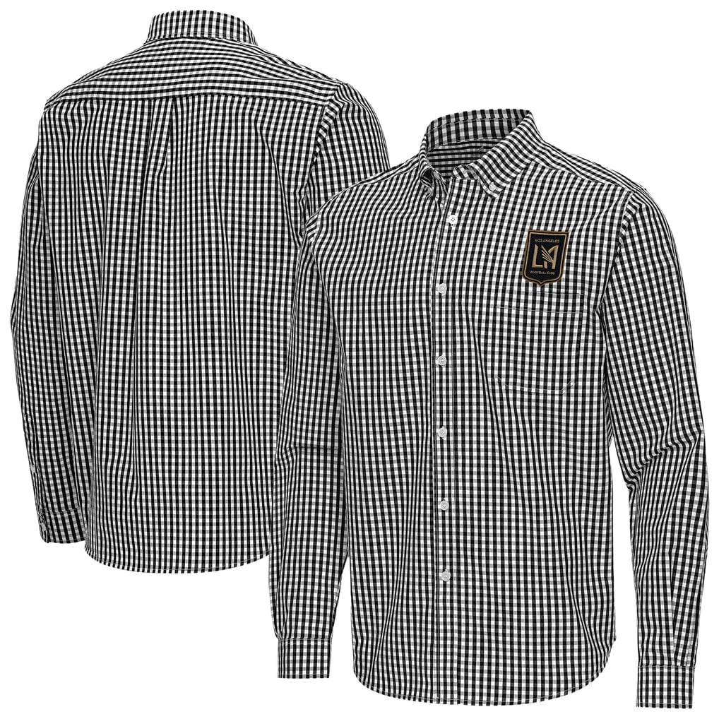 LAFC Antigua Ellis Tri-Blend Long Sleeve Button-Down Shirt - Black
